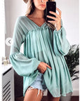 balloon long sleeves chiffon top