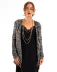 Black & Grey Waterfall Cardigans