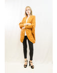 Cable knit oversize batwing cardigan in orange