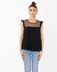 Organza Chiffon Gold Chain Top (Black)