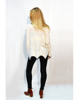 Asymmetric hem fine knitted jumper