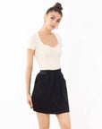 Black Floral Lace Skater Skirts