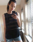 Mesh Chiffon Vest Top (Black)