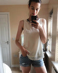 Multi Chain Embellished Chiffon Top (Cream)