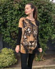 Tiger Printed Batwing Knitted Jumper