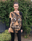 Tiger Printed Batwing Knitted Jumper