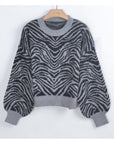 Soft knit Zebra print Jumper in grey