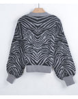 Soft knit Zebra print Jumper in grey