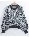 Soft knit Zebra print Jumper in Black