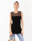 eyelash lace cotton vest top