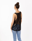 Chain Neck Line Detail Vest Top (Black)