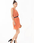 Wrap Chiffon dress (Coral)