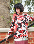 Multi-color Orange & Black Leapard Print Jumper