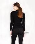 Soft knit Jumper top with Cut Outs design in Black