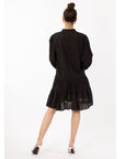 Leave's pattern shirt dress in black