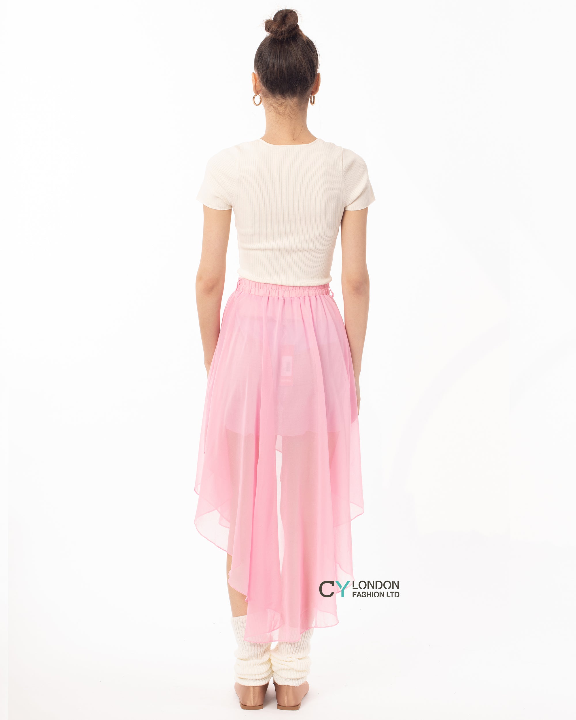 Dip Hem Skirt (Pink)