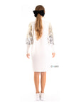 Gold and Sliver Sequin embellished sleeves design jumper dress in white