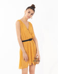 Wrap Chiffon dress (YELLOW)