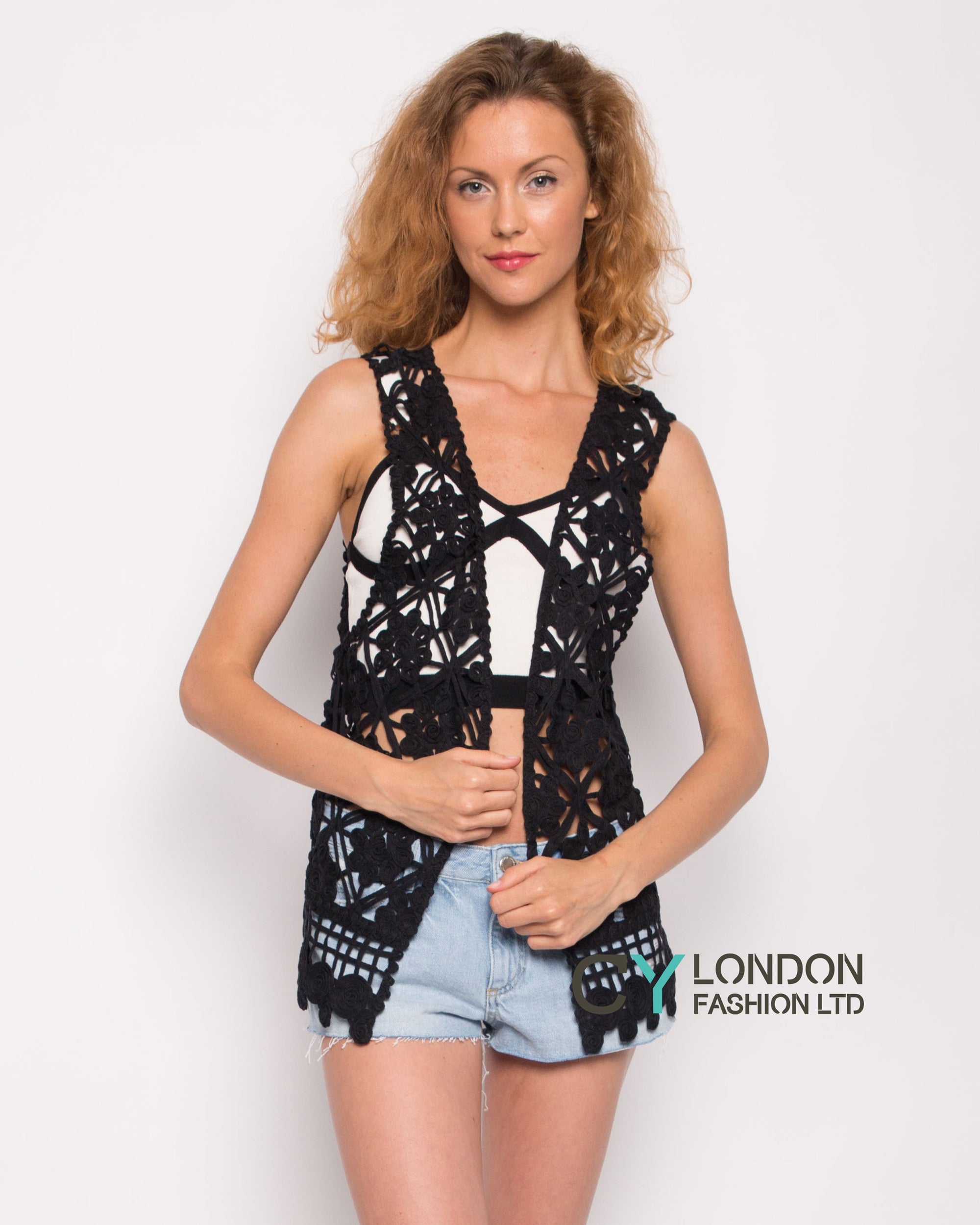 Floral Pattern Crochet Cardigan (73A)