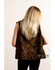 BROWN FAUX FUR GILET