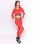 Cropped top and leggings set in orange