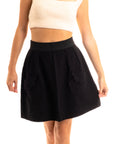 Black Floral Lace Skater Skirts