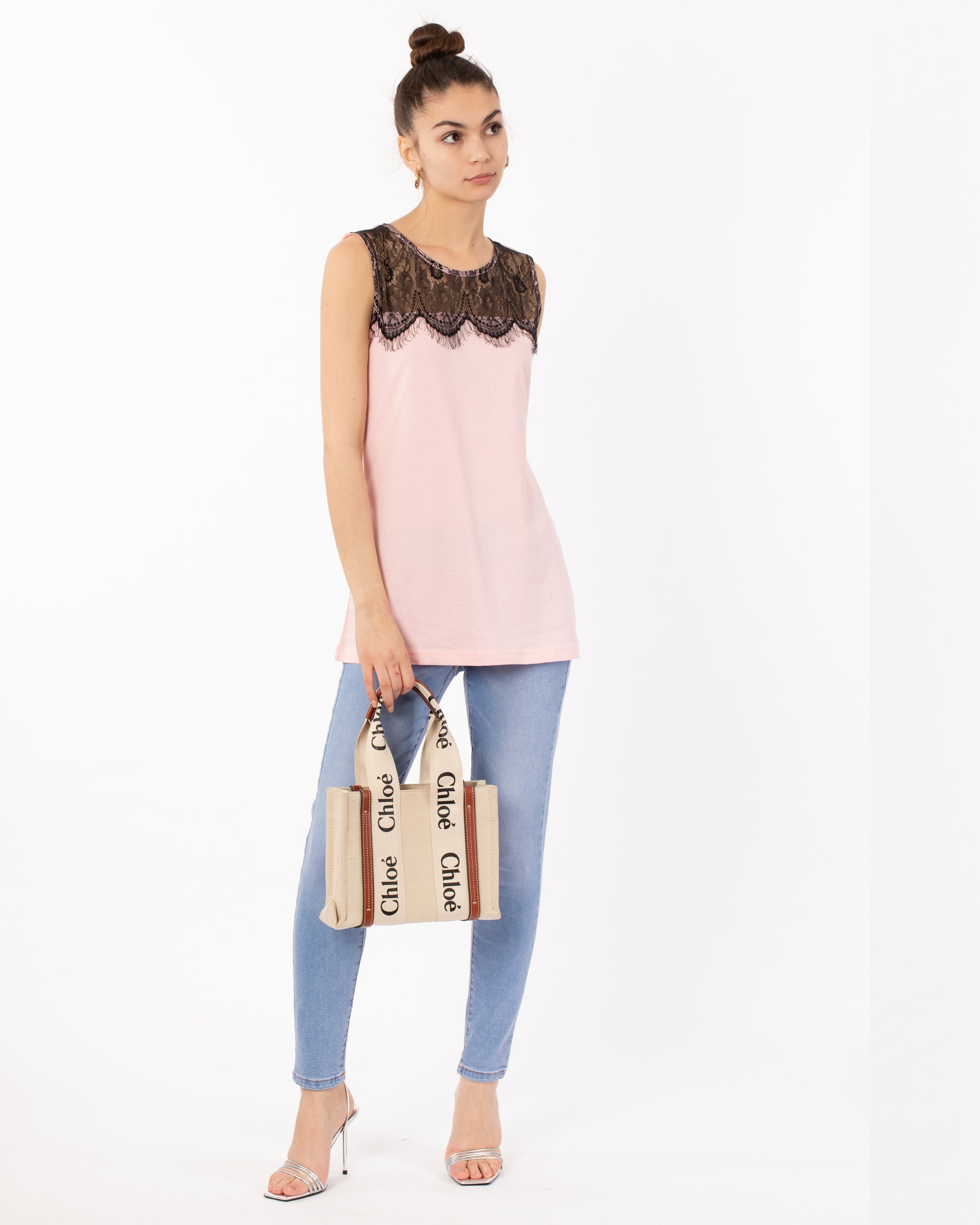 eyelash lace cotton vest top