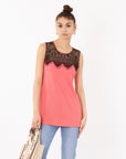 eyelash lace cotton vest top