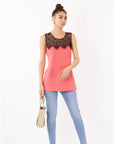 eyelash lace cotton vest top