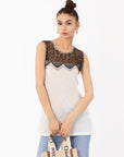 eyelash lace cotton vest top