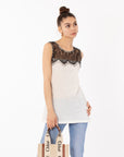 eyelash lace cotton vest top