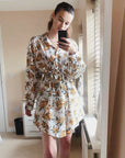 Multi Floral Printed overisze Shirt Dress