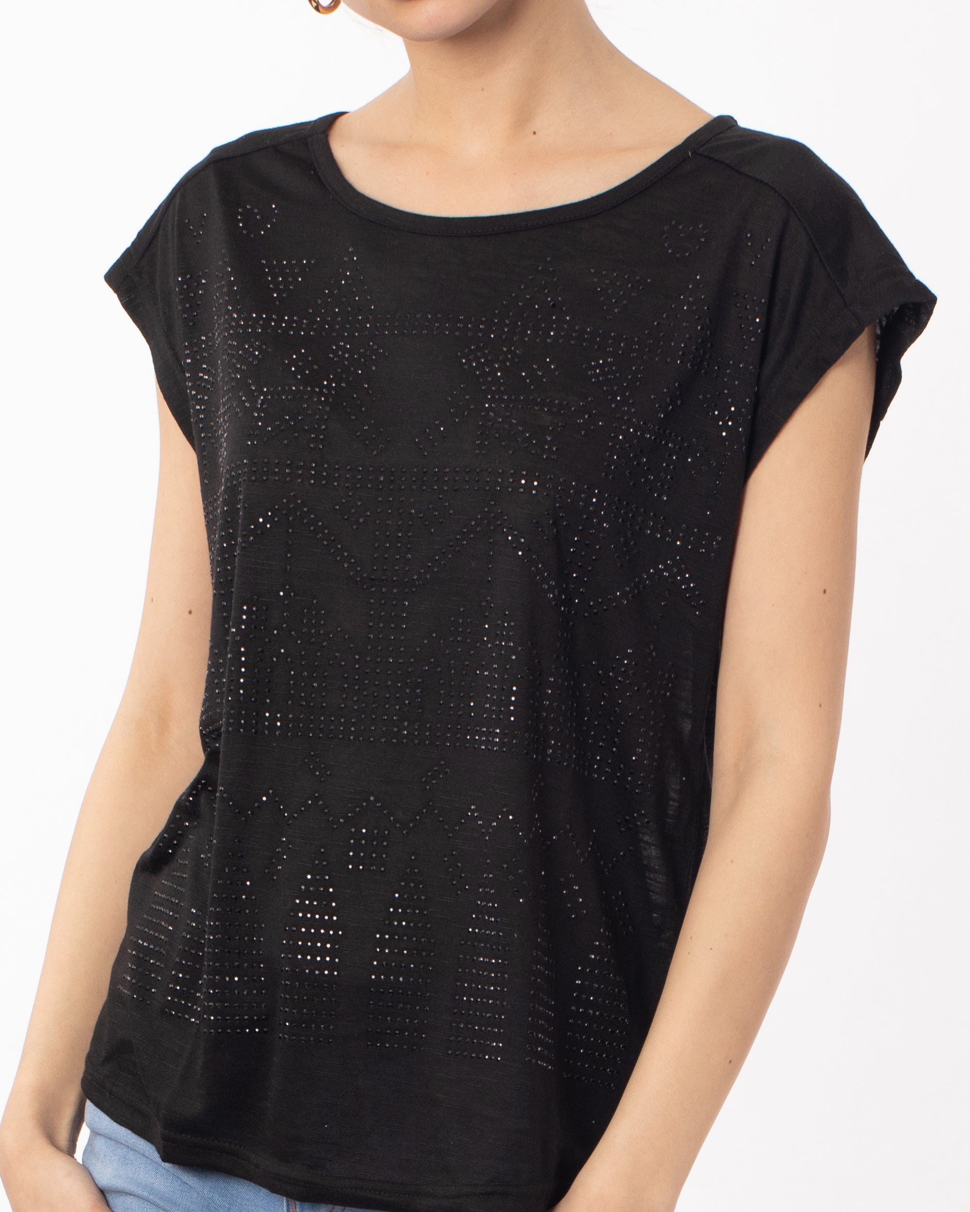 Embellished T-shirt (Black)