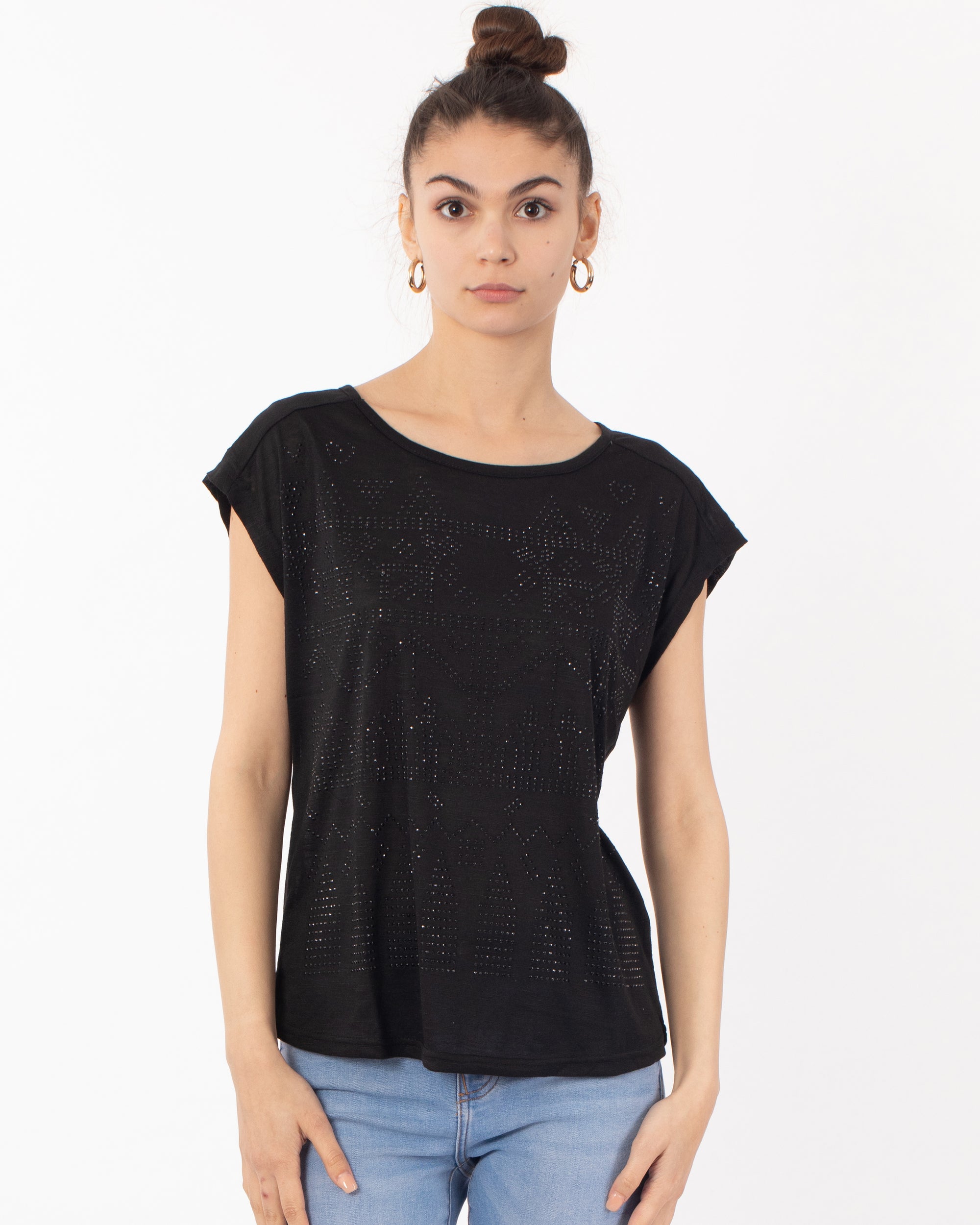 Embellished T-shirt (Black)