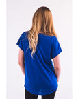 Gold Eagle embellished T-shirt  (Blue)