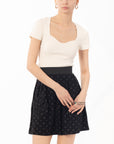 Sliver Floral Lace Skater Skirts