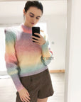 Cable knit rainble Tie dye effect jumper