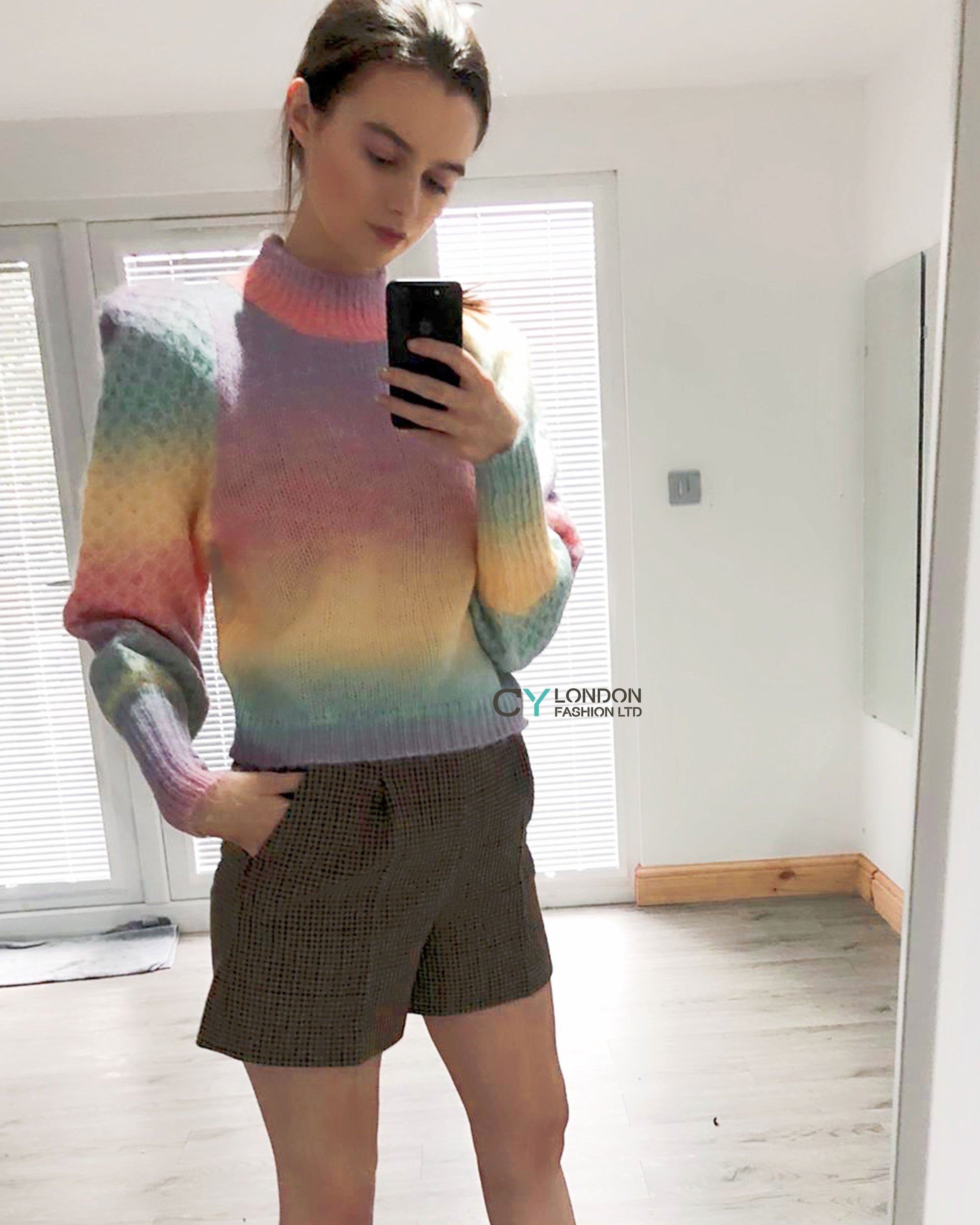 Cable knit rainble Tie dye effect jumper