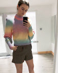 Cable knit rainble Tie dye effect jumper