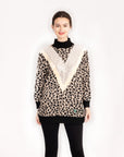 Oversized leopard print knit jumper