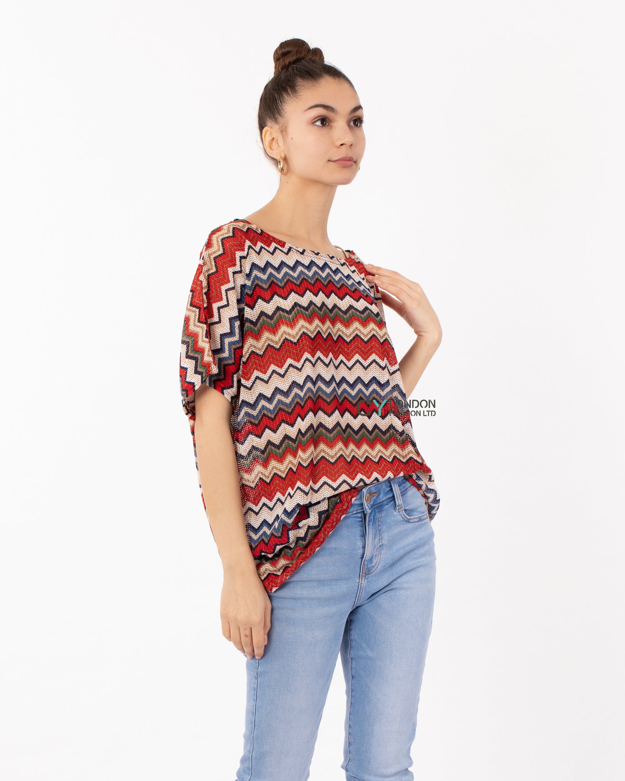 Multi striped print Oversized Top