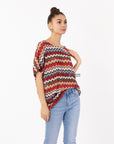 Multi striped print Oversized Top