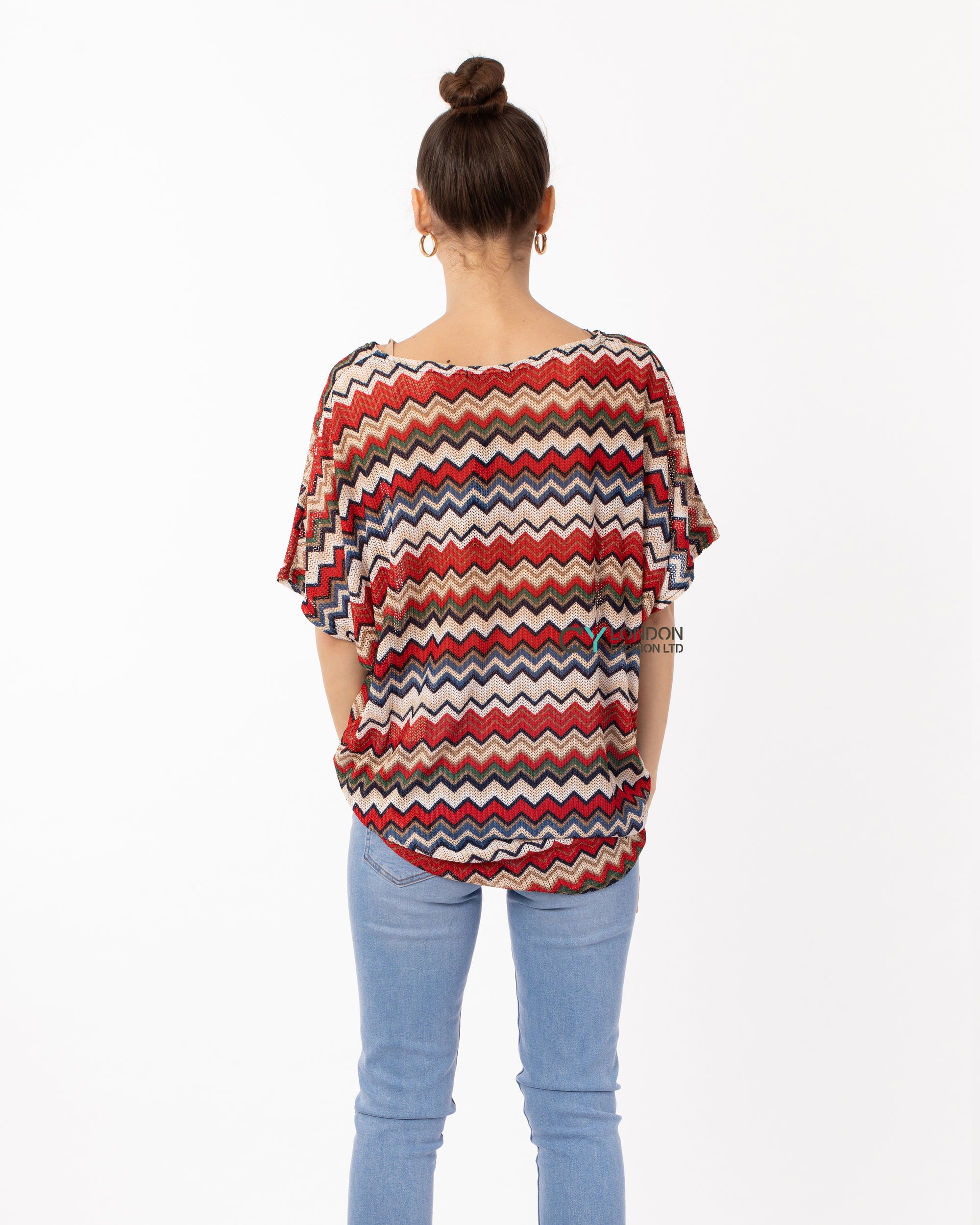 Multi striped print Oversized Top