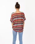 Multi striped print Oversized Top