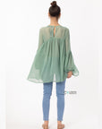 balloon long sleeves chiffon top