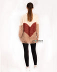 Oversized super soft colour block jumper in beige