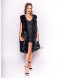 Plus Size Faux Fur Long Gilet