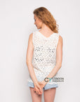 Floral Crochet Vest Top (Cream)