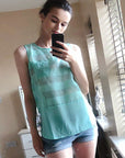 Mesh Chiffon  Vest Top (Mint)