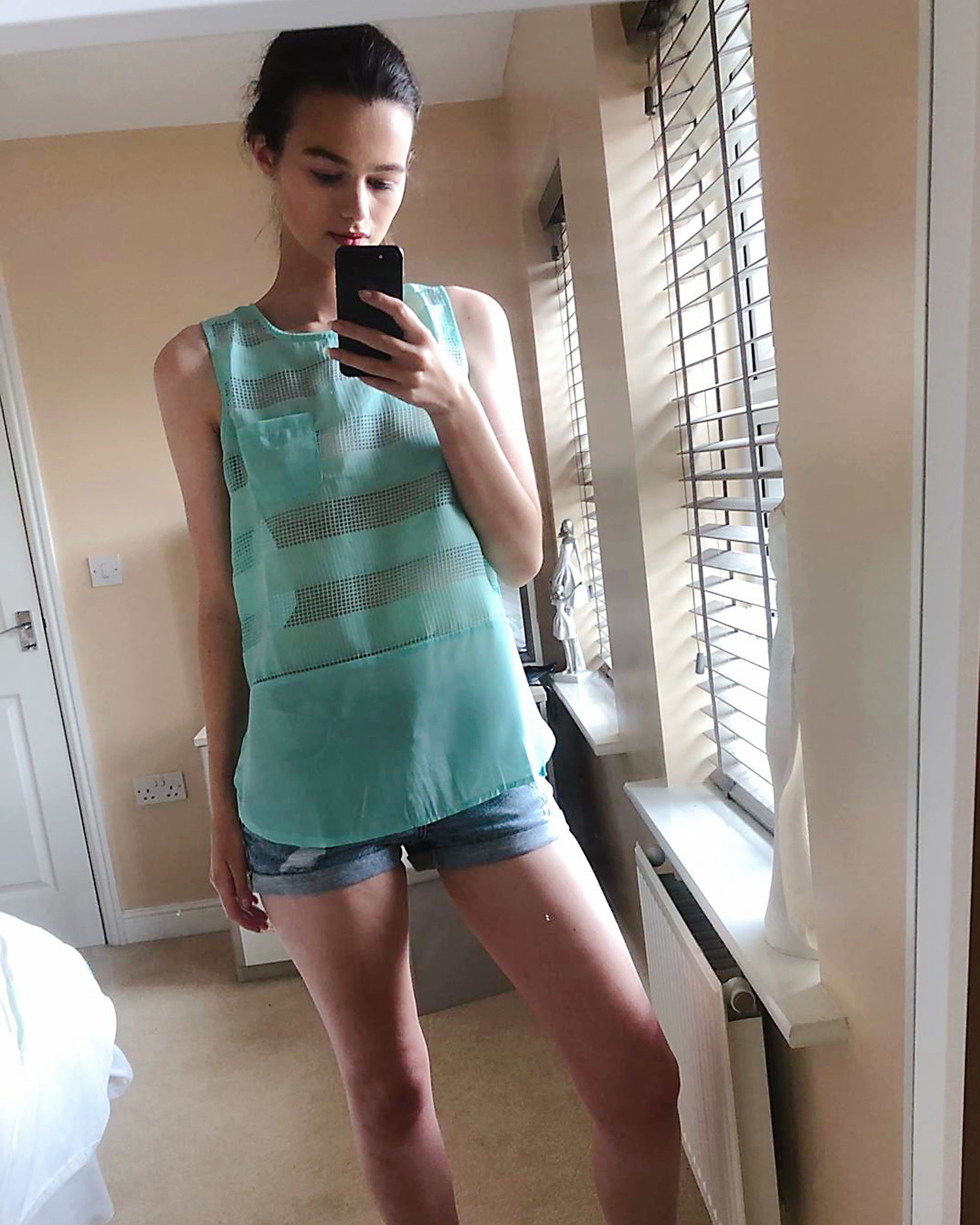 Mesh Chiffon  Vest Top (Mint)